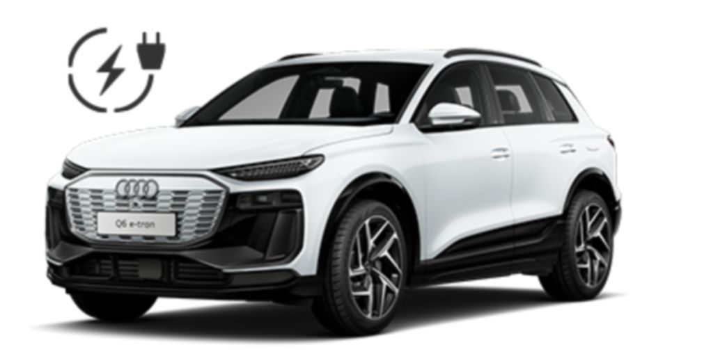 Weisser Audi Q6 e-tron