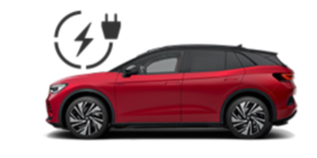 VW ID.4 GTX rossa vista laterale