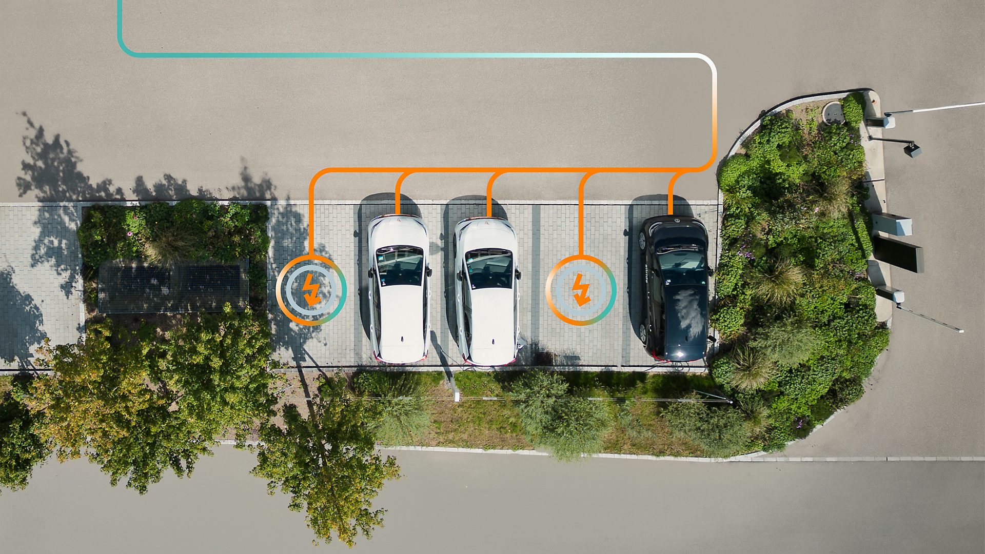 La solution complète pour recharger votre  flotte de véhicules électriques – partout et à tout moment.
