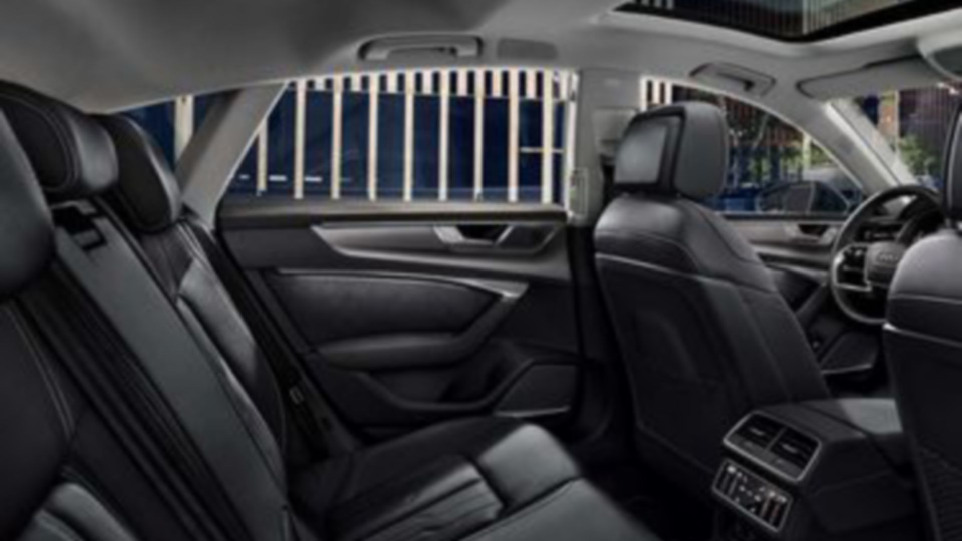 Sedili posteriori dell’Audi A7 in nero