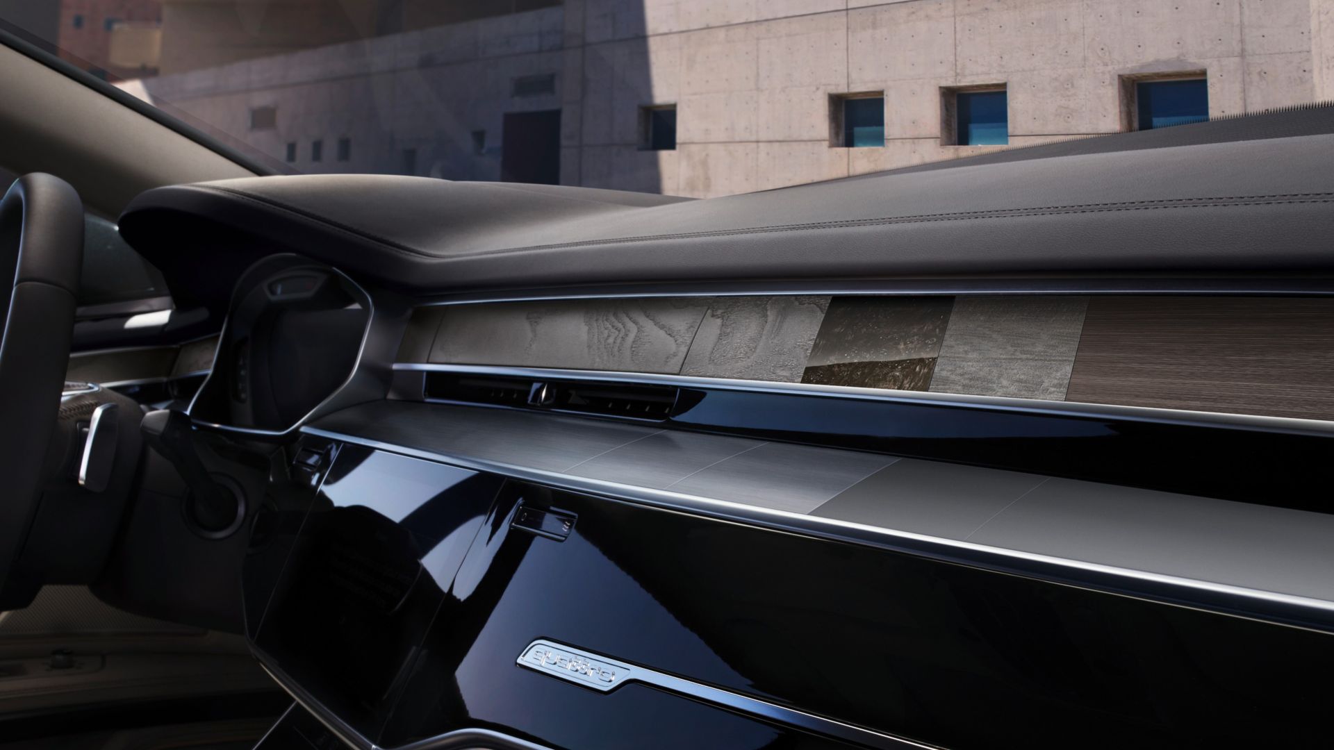 Sièges arrière avec écrans Audi A8 blanche