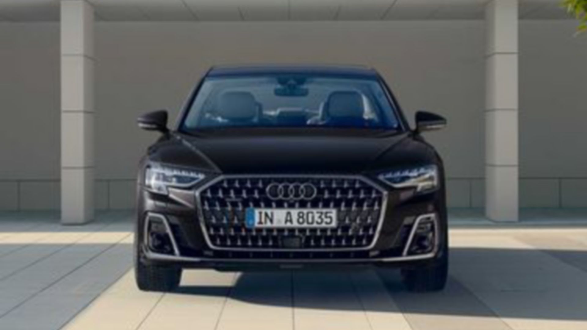 Audi A8 in black, front view