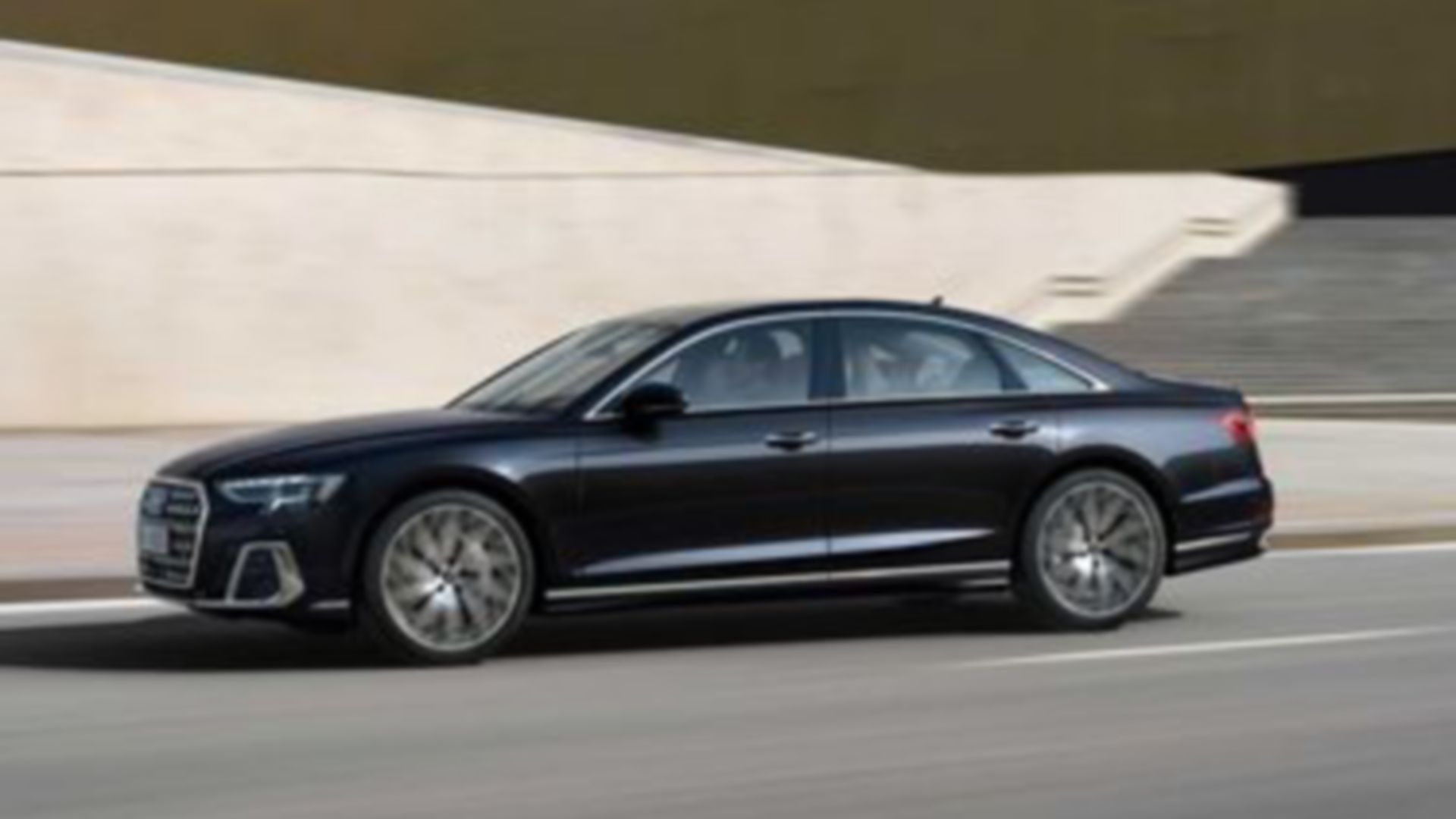 Audi A8 in black, side view