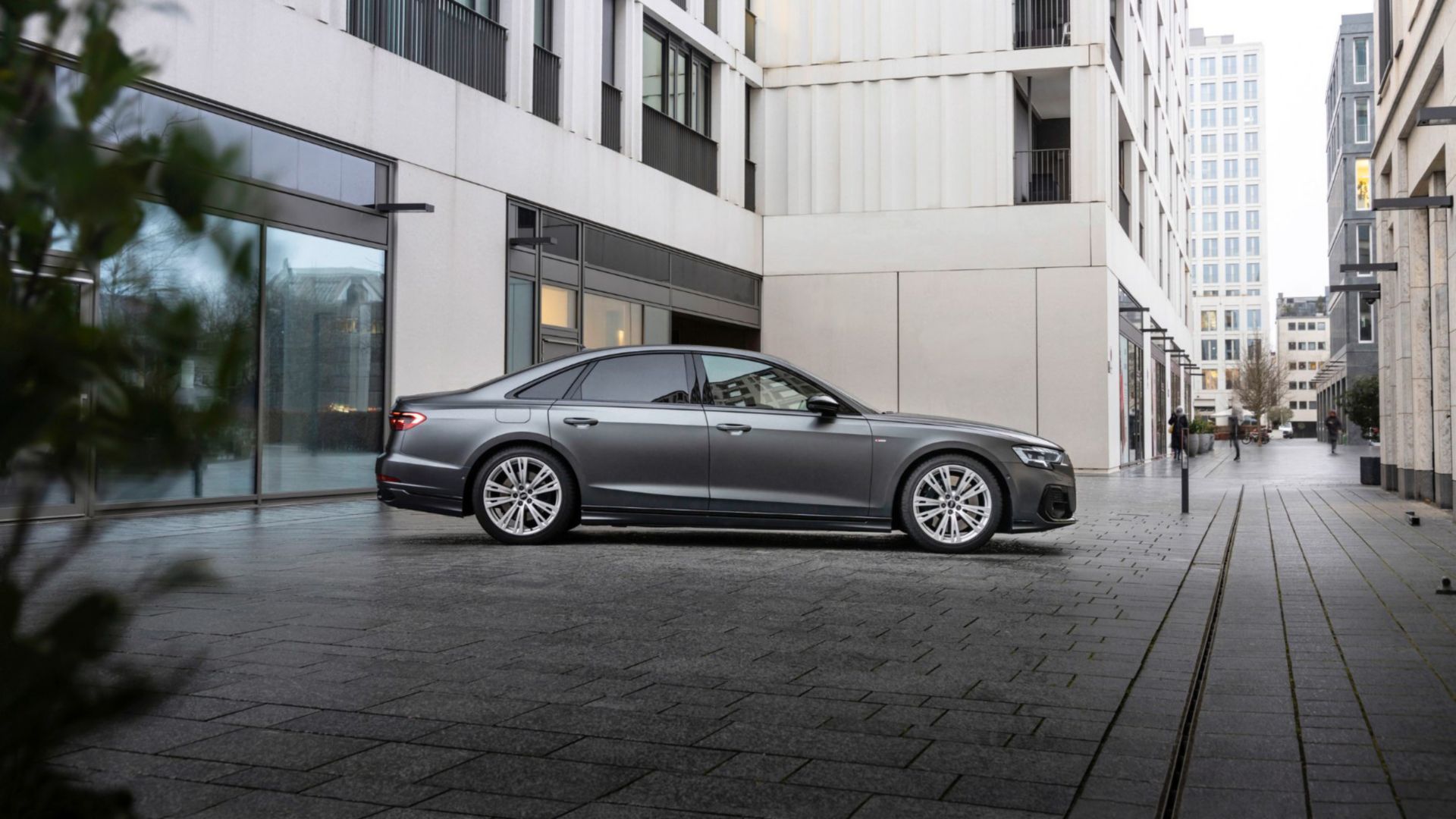 Audi A8 side view, grey