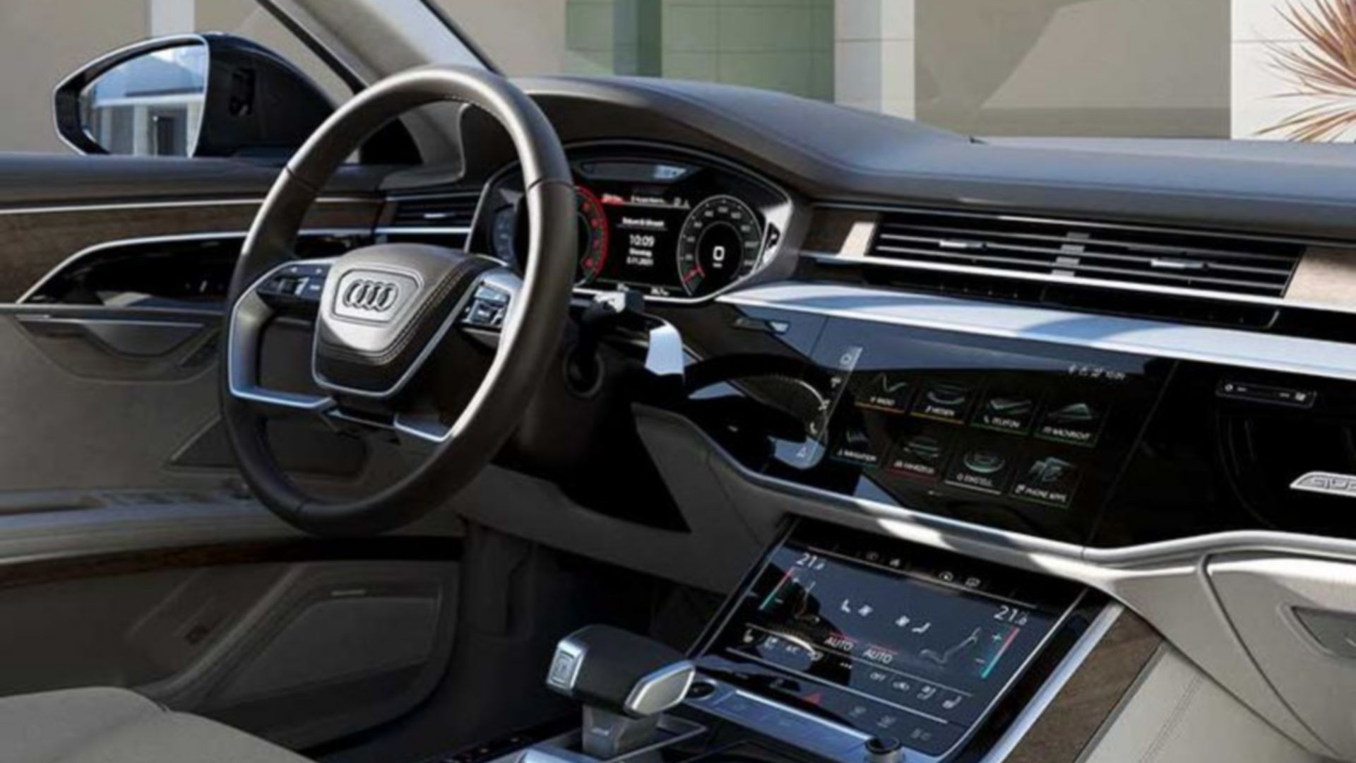 Audi A8 front interior, white