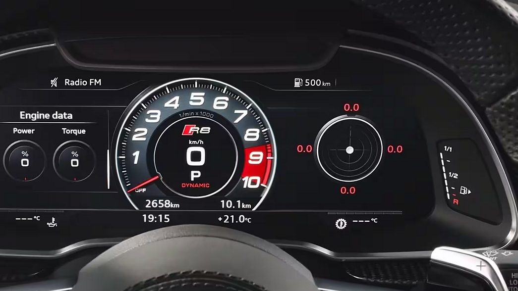 Audi R8 Coupé vue tachymètre
