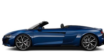 R8 Spyder V10 performance RWD in blu