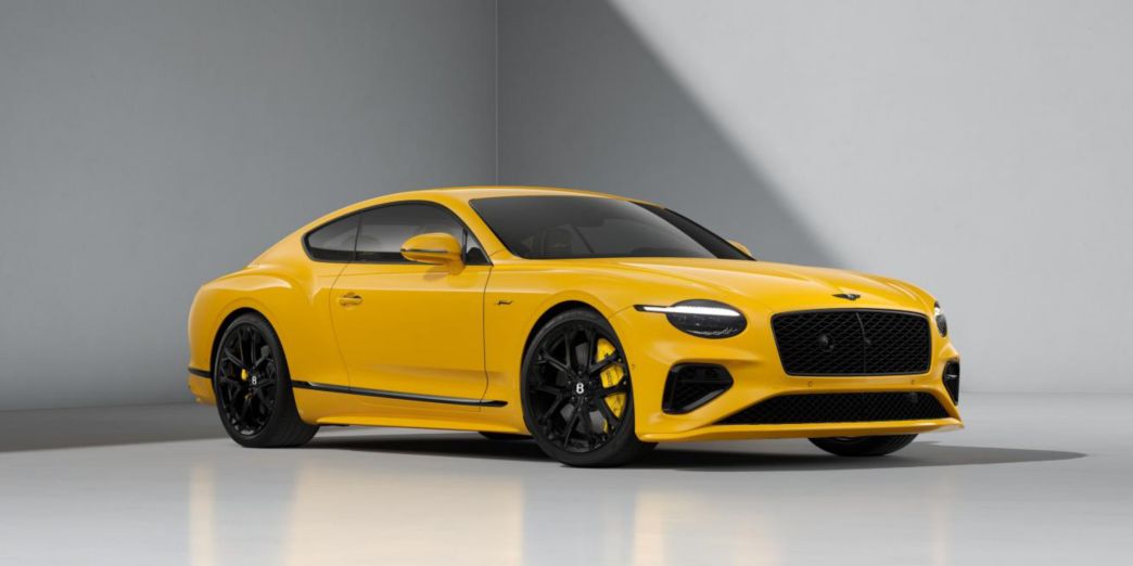 Grüner New Continental GT Speed Seiten- und Frontansicht