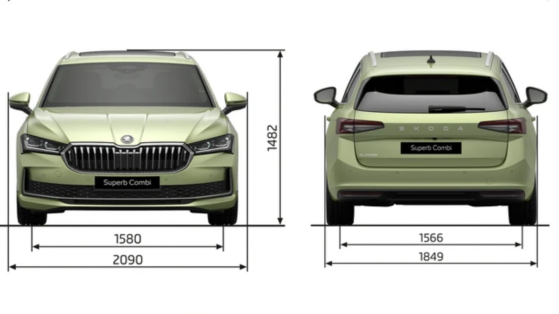 Skoda Superb technische Spezifikationen Front und Heck