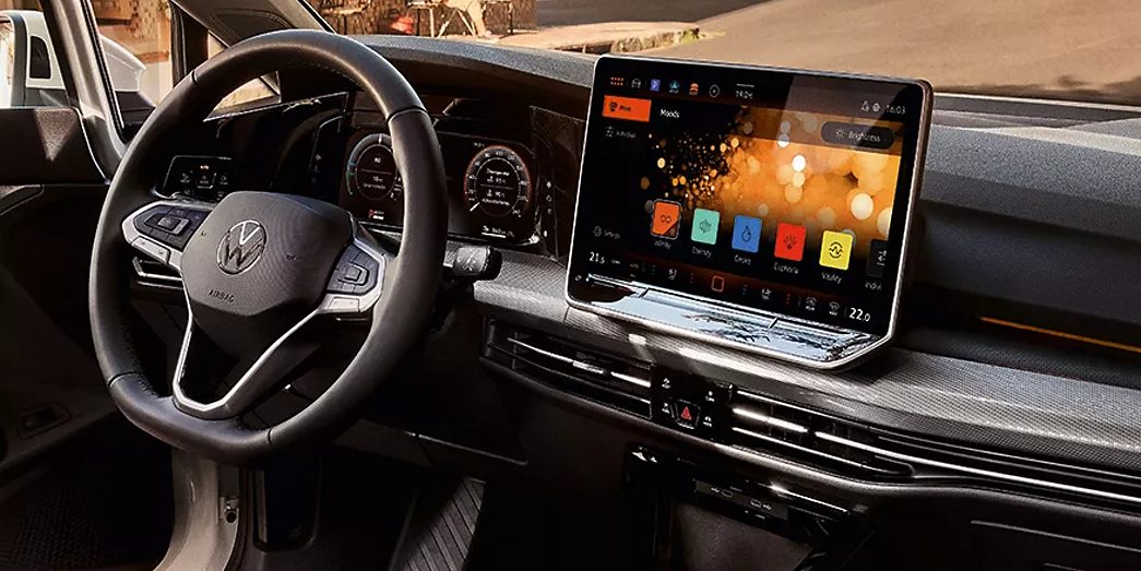 Cockpit et écran de la VW Golf