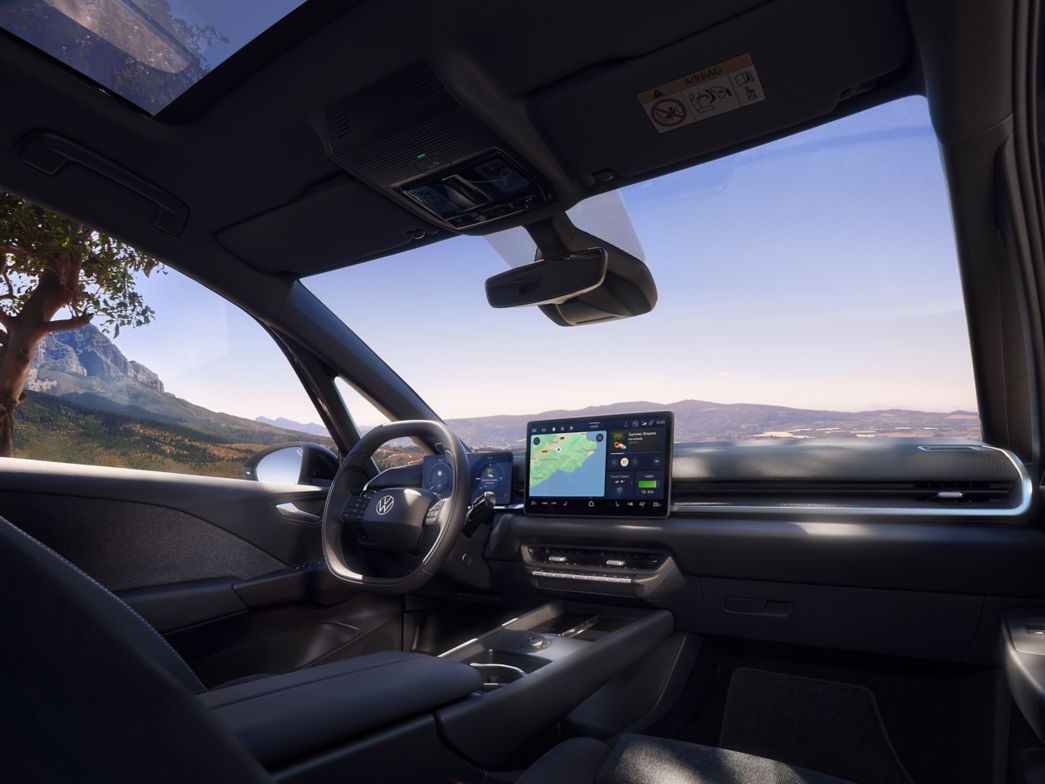 Cockpit aus Fahrersicht des VW ID.3 