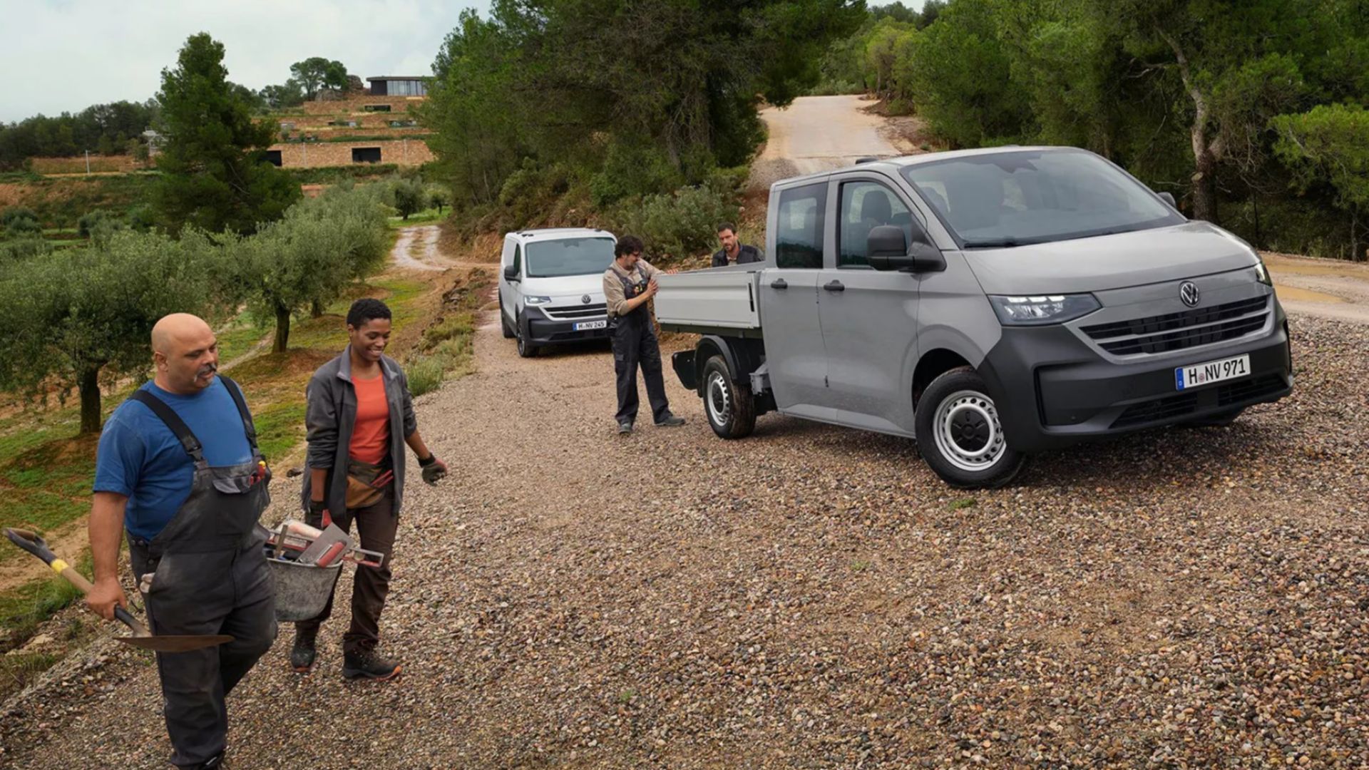 Volkswagen Transporter Pritschenwagen Arbeiter  