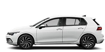 VW Golf blanche vue de côté