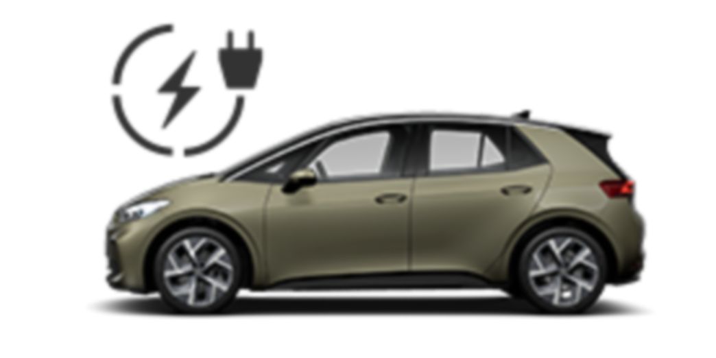 VW ID.3 verde vista laterale